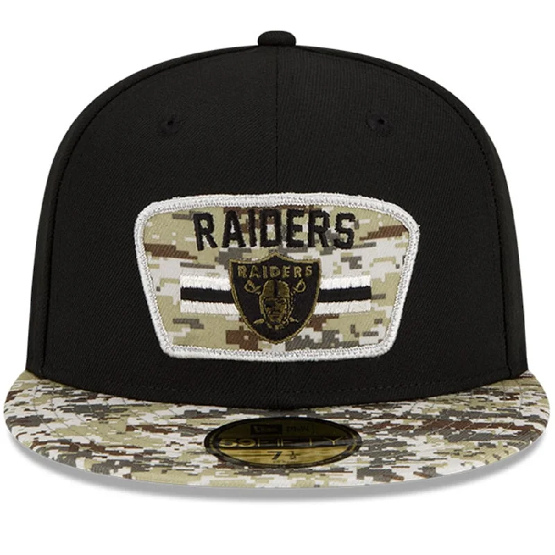 Sun Hat-Las Vegas Raiders New Era 2021 Salute to Service 59FIFTY Fitted Hat - Black/Camo