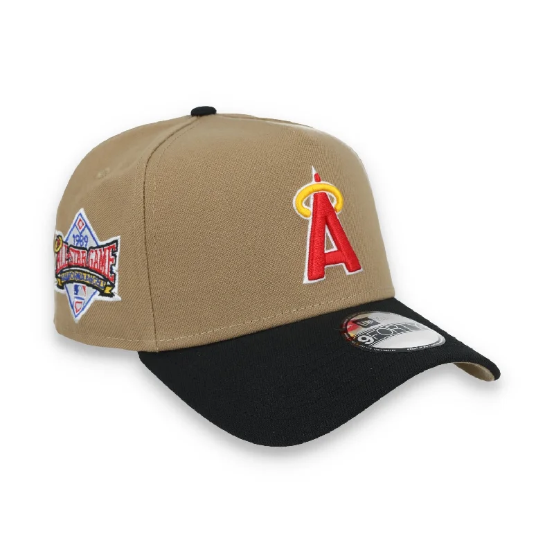 Cartoon Hat-New Era Los Angeles 1989 Angels All Star Side Patch A Frame 9FORTY Adjustable Hat-Khaki