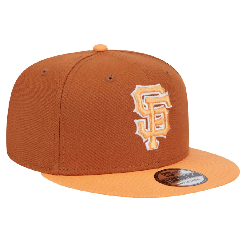 Workwear Hat-New Era San Francisco Giants Color Pack 2-Tone 9FIFTY Snapback Hat-Brown/Orange