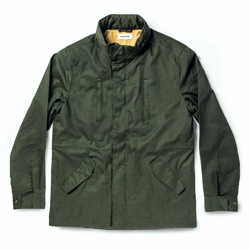 Softshell Jacket-The Harris Jacket in Forest Dry Wax