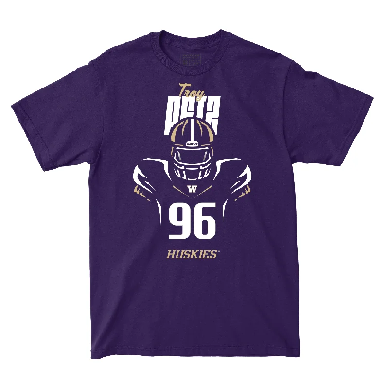 Blue T-Shirt-Football Silhouette Purple Tee - Troy Petz