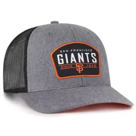 Patchwork Hat-' 47 BRAND SAN FRANCISCO GIANTS SLATE TRUCKER ADJUSTABLE HAT