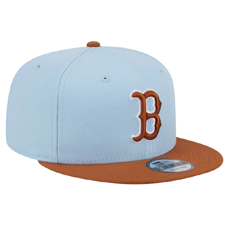 Warm Hat-New Era Boston Red Socks 2-Tone Color Pack 9FIFTY Snapback Hat -Light Blue/Rust Orange