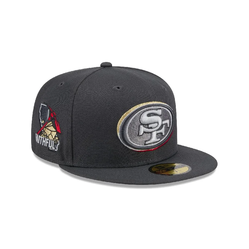 Beanie Hat-New Era San Francisco 49ers 2024 NFL DRAFT On Stage 59FIFTY Fitted Hat-Grey