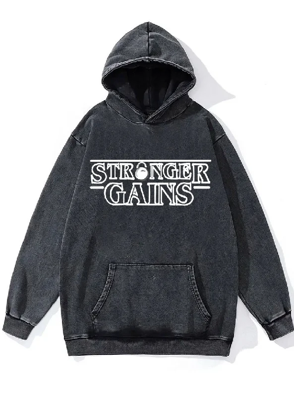 Checkered Hoodie-Stronger Gains Washed Gym Hoodie