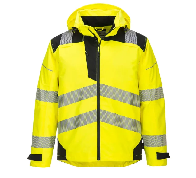 Zip-Up Jacket-Portwest Men's PW3 Hi-Vis C3 Extreme Rain Jacket