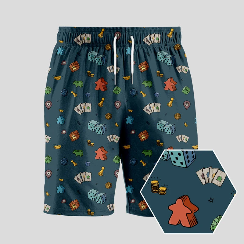 Holiday Shorts-Meeple Board Game Geeky Drawstring Shorts