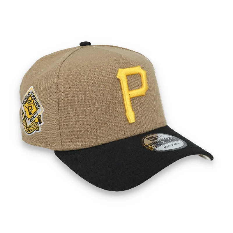 Music Hat-New Era Pittsburg Pirates 1980 World Series Side Patch A Frame 9FORTY Adjustable Hat-Khaki