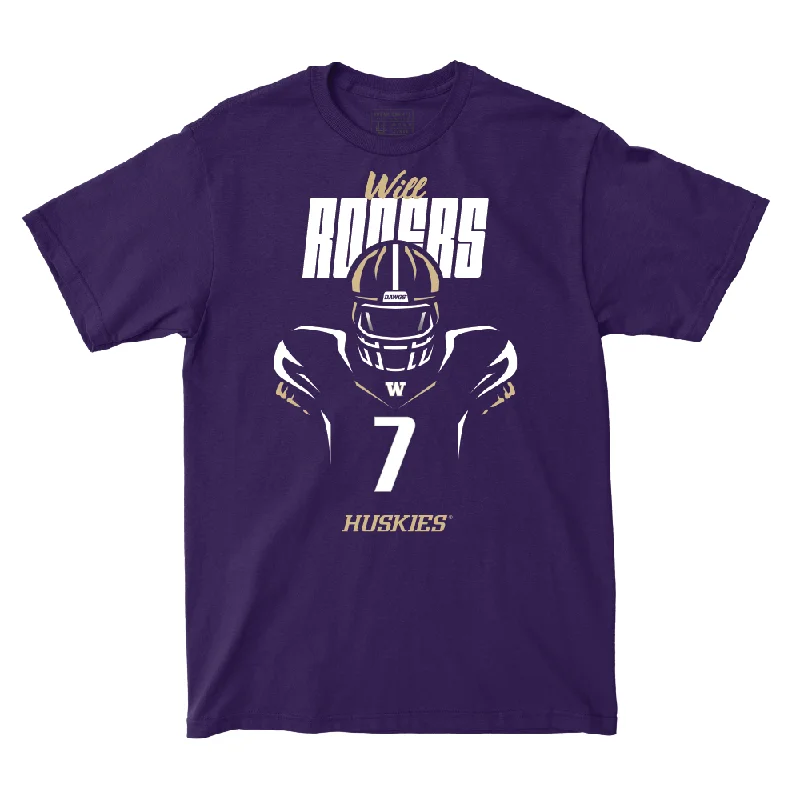 DIY T-Shirt-Football Silhouette Purple Tee    - Will Rogers