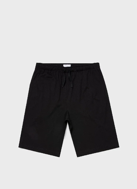 Pocket Shorts-Men's Cotton Modal Lounge Shorts in Black