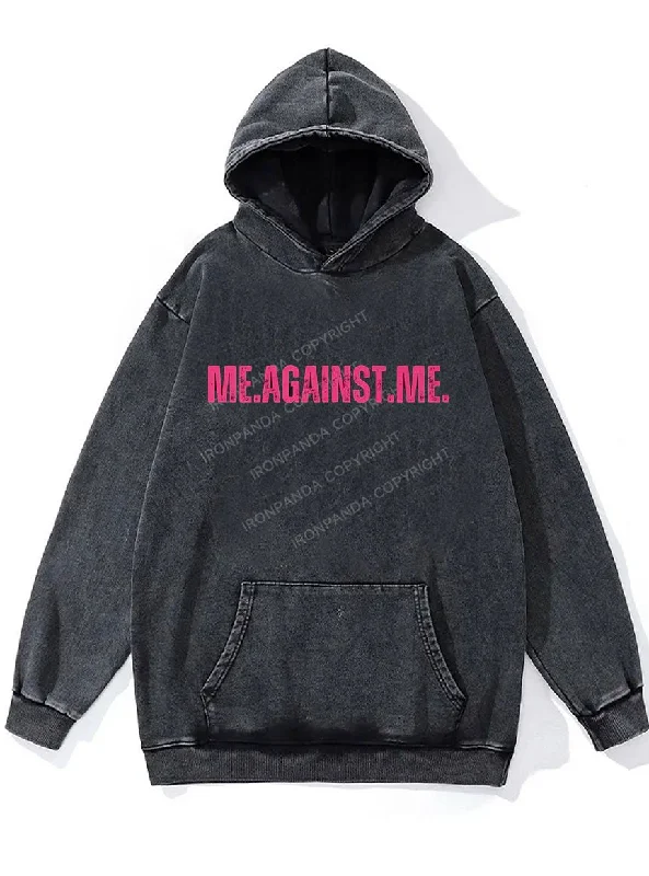 Embroidered Hoodie-Me Against Me WASHED GYM HOODIE