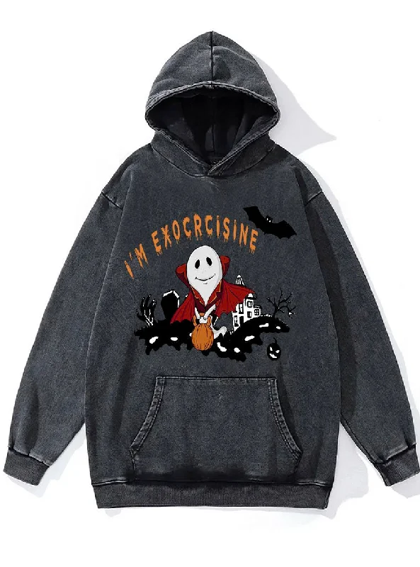 Rock Hoodie-I'm Exocrcisine Washed Gym Hoodie