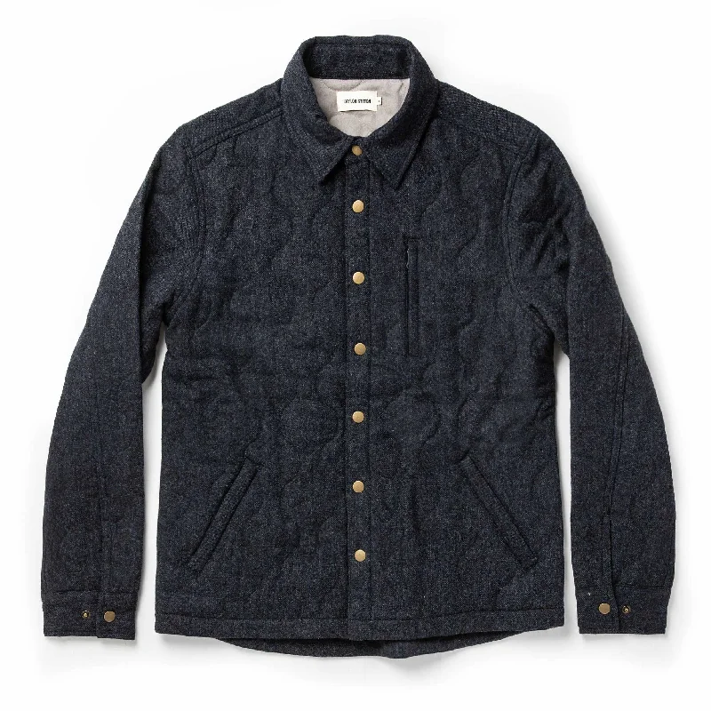 Thermal Jacket-The Wilton Jacket in Navy Birdseye Wool