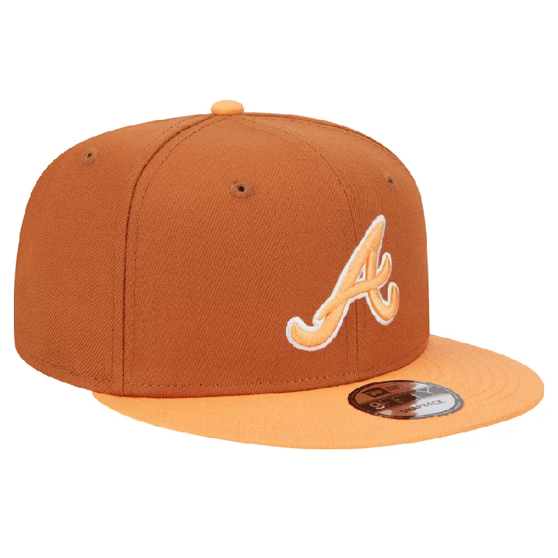 Animal Print Hat-New Era Atlanta Braves Color Pack 2-Tone 9FIFTY Snapback Hat-Brown/Orange