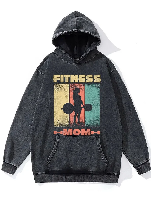 Hip Hop Hoodie-Fitness Mom Washed Gym Hoodie