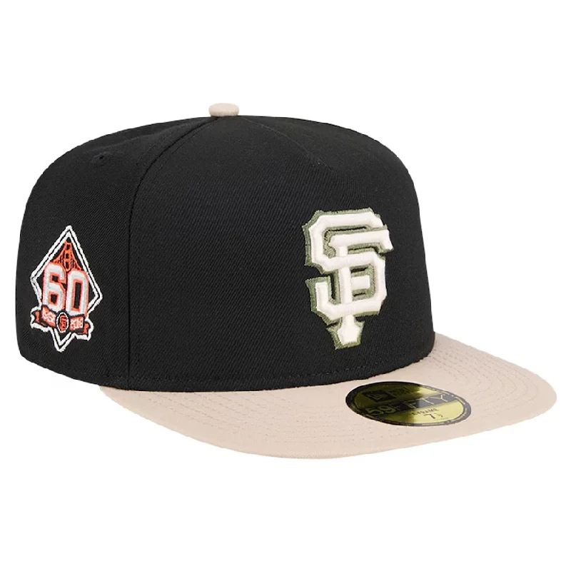 Windproof Hat-New Era San Francisco Giants 60th Anniversary Side Patch Canvas A-Frame 59FIFTY Fitted Hat