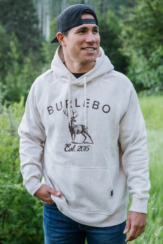 Cycling Hoodie-Fleece Hoodie - Whitetail Deer - Heather Oatmeal