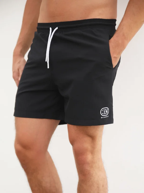 Graffiti Shorts-Initial Swim Shorts - Black