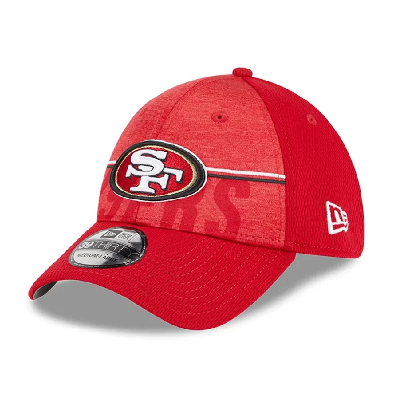 Neon Hat-New Era Men's San Francisco 49ers NFL Training Camp 39THIRTY Flex Fit Hat 2023-Scarlet