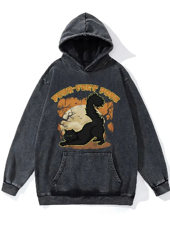 Military Hoodie-Purrfect Pose Washed Gym Hoodie