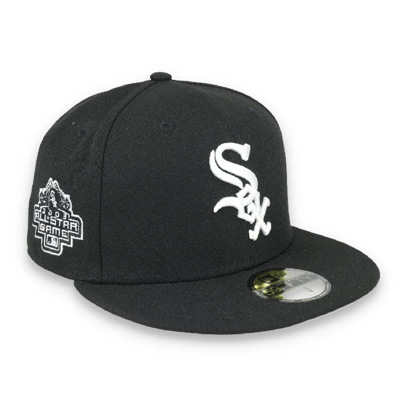 Surfing Hat-NEW ERA CHICAGO WHITE SOX 2003 ALL STAR SIDE PATCH 59FIFTY FITTED-BLACK/WHITE