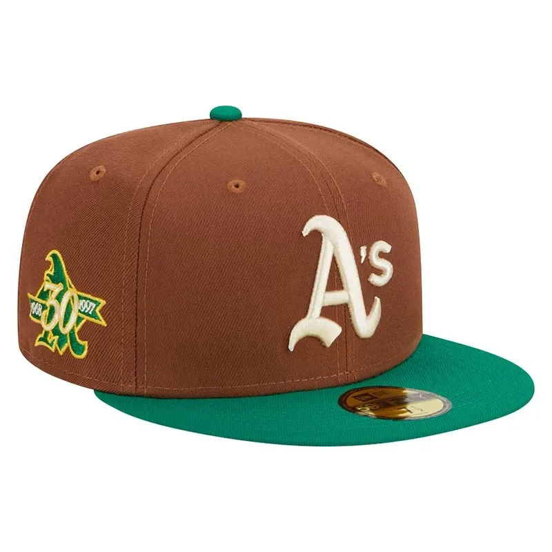 Tennis Hat-New Era Oakland Athletics Harvest 30th Side Patch 59fifty Fitted Hat-Brown