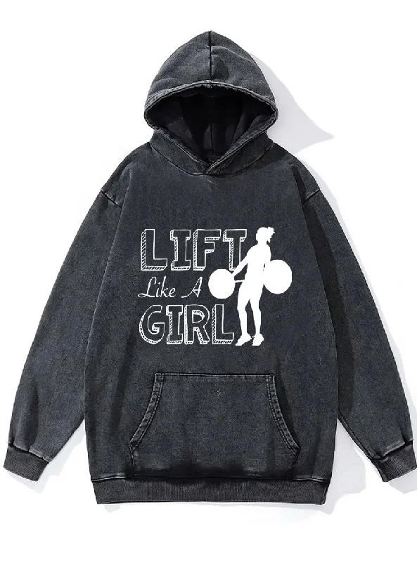 Floral Hoodie-Lift Like A Girl Washed Gym Hoodie