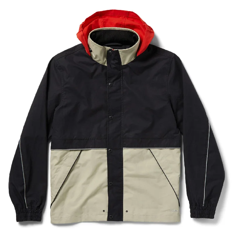 Tennis Jacket-The Navigator Jacket in Natural and Navy Colorblock