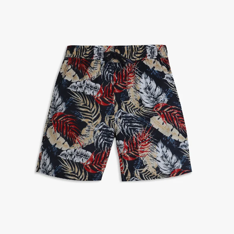 Button Shorts-Boys Regular Fit Printed Mid Rise Shorts