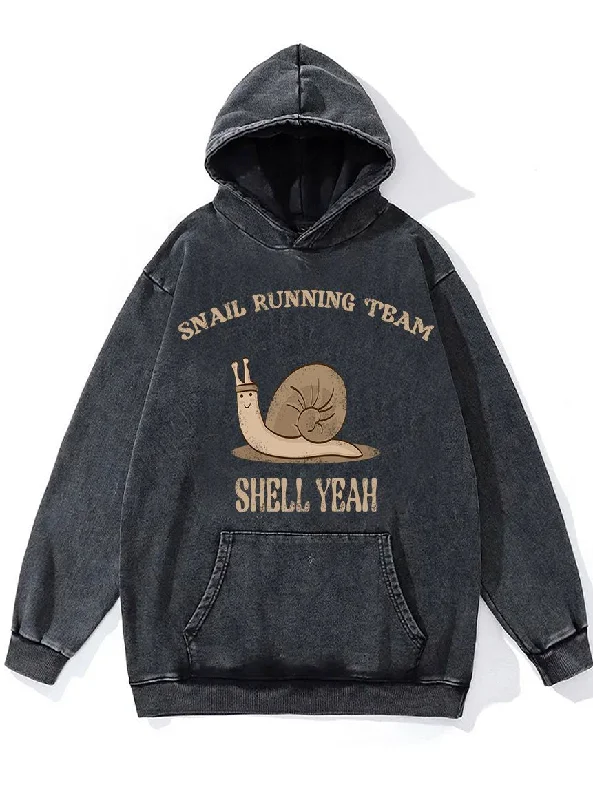 Band Hoodie-Snail Running Team Washed Gym Hoodie