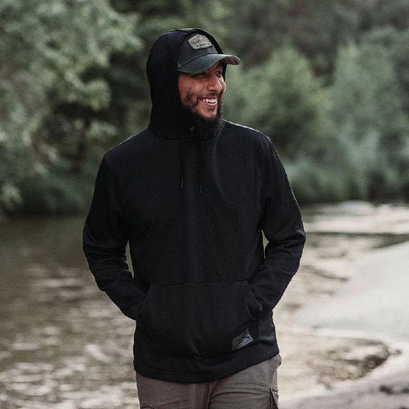 Golf Hoodie-Men's Waffle Top Hoodie - Black