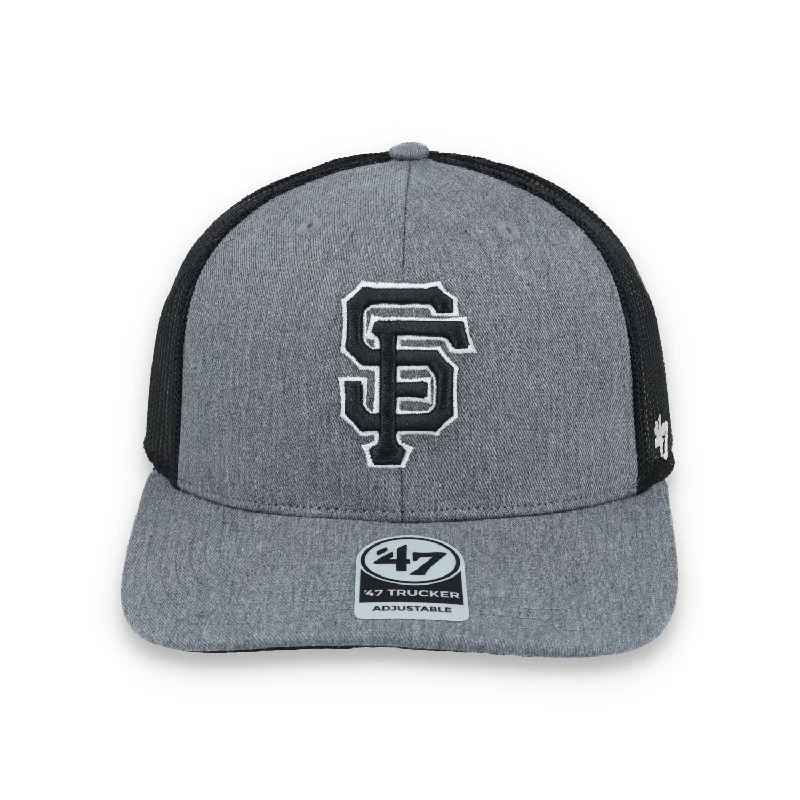 Snapback Hat-' 47 BRAND SAN FRANCISCO GIANTS CARBON '47 TRUCKER ADJUSTABLE HAT