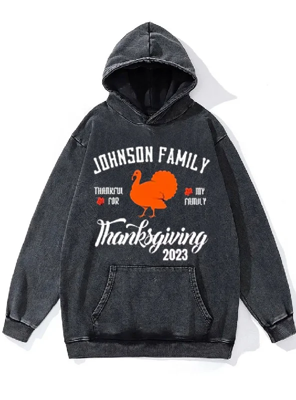 Special Edition Hoodie-Thankful For My Family Washed Gym Hoodie