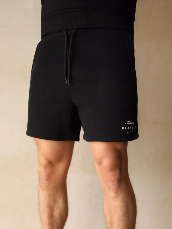 Comfy Shorts-Italia Relaxed Jogger Shorts - Black