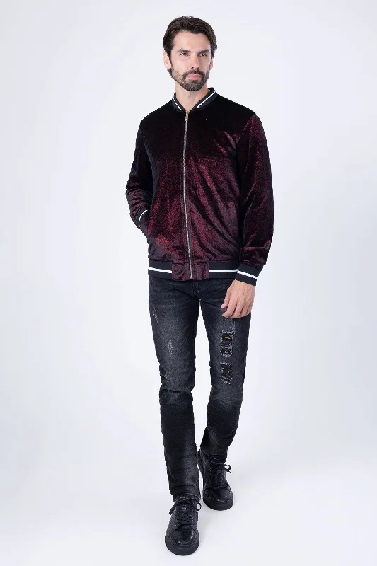 Baseball Jacket-Drip Velour Bomber Jacket