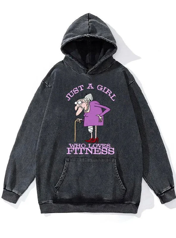 Two-Tone Hoodie-Just a girl who loves fitness WASHED GYM HOODIE