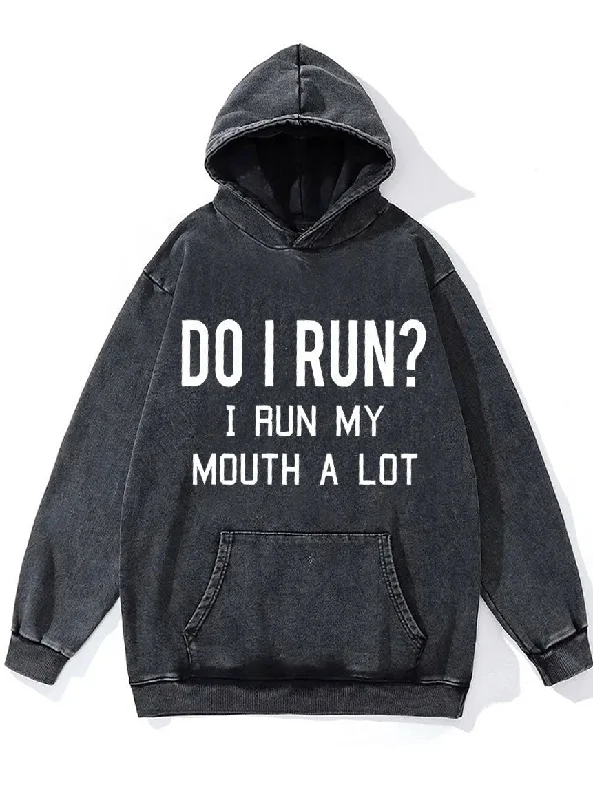 Soccer Hoodie-I Run My Mouth  Washed Gym Hoodie