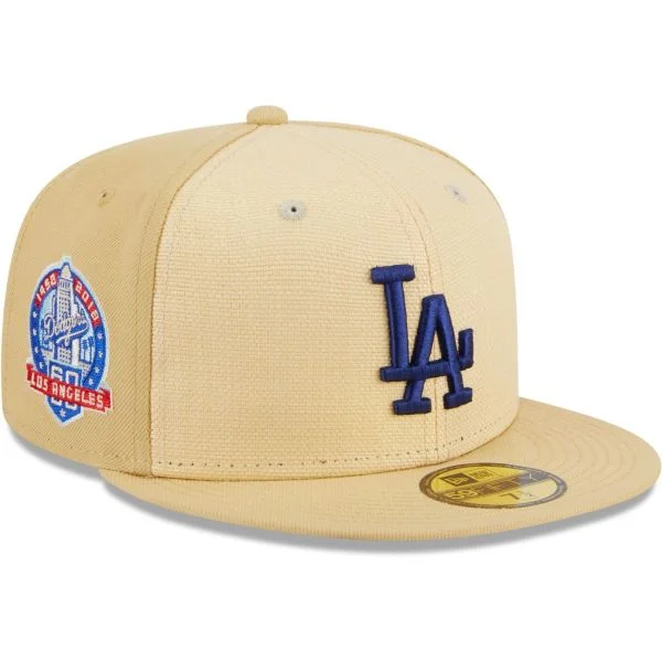 Skateboarding Hat-New Era Los Angeles Dodgers Raffia 59FIFTY Fitted