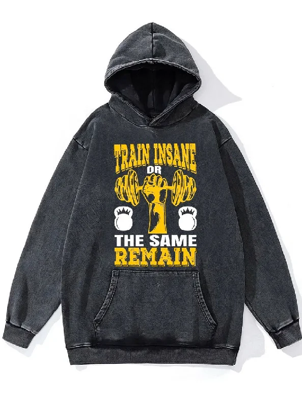 Punk Hoodie-Train Insane Washed Gym Hoodie