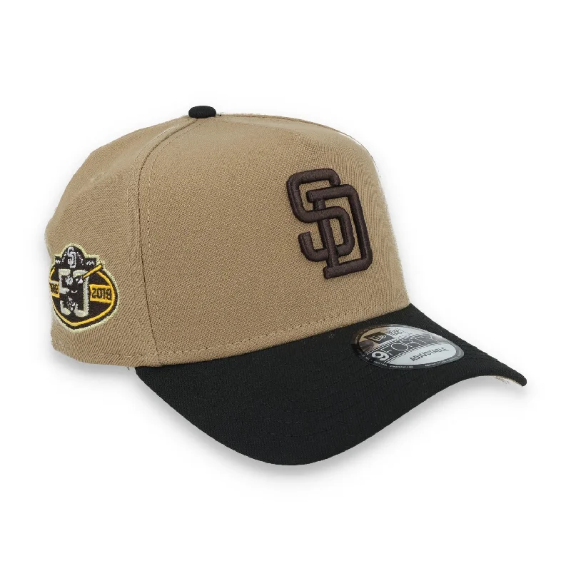 Anime Hat-New Era San Diego Padres 50th Anniversary Side Patch A Frame 9FORTY Adjustable Hat-Khaki