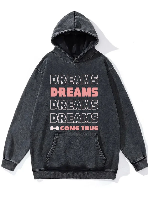 Comfy Hoodie-Dreams Come True Washed Gym Hoodie