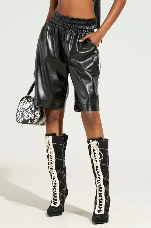 Basketball Shorts-EXTRA BUTTER LEATHER SHORTS