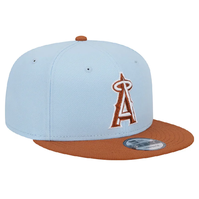 Concert Hat-New Era Los Angeles Angels Color Pack 2-Tone 9FIFTY Snapback Hat-Light Blue/ Rust