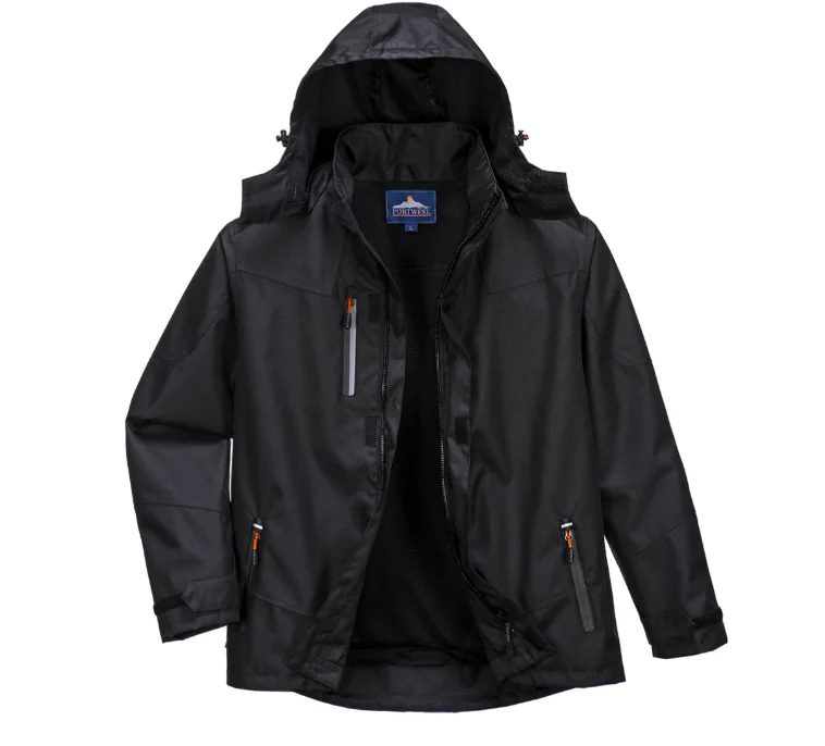 Fishing Jacket-Portwest Men's Outcoach Waterproof Hooded Rain Jacket