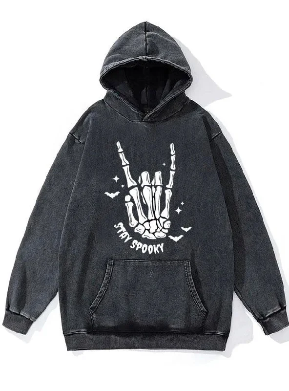 Waterproof Hoodie-Stay Spooky WASHED GYM HOODIE