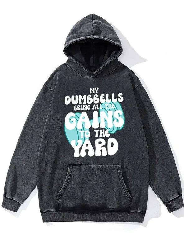 Retro Hoodie-Inspirational Dumbell Washed Gym Hoodie