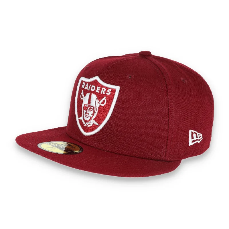 Two-Tone Hat-New Era Las Vegas Raiders Shield 59FIFTY Fitted Hat-Maroon