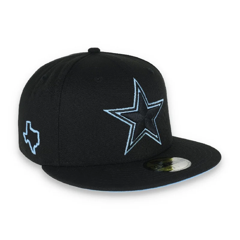 Skiing Hat-New Era Dallas Cowboys State Outline 59FIFTY Fitted Hat-Black/Blue