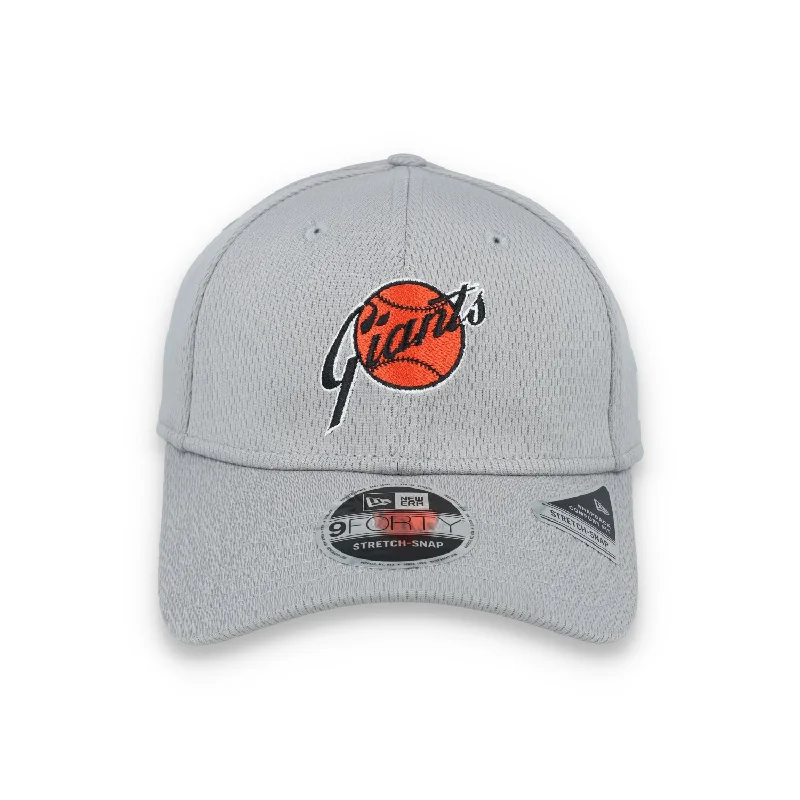 Rock Hat-New Era San Francisco Giants Clubhouse 9FORTY Stretch-Snap Hat-Grey