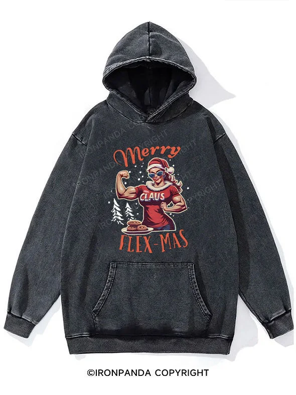 Baseball Hoodie-Merry Christmas Jacked Mrs Claus  Washed Gym Hoodie